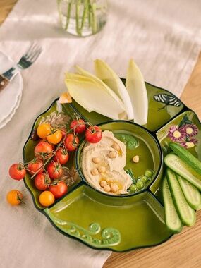 Anthropologie Faye Icon Stoneware Crudite Platter